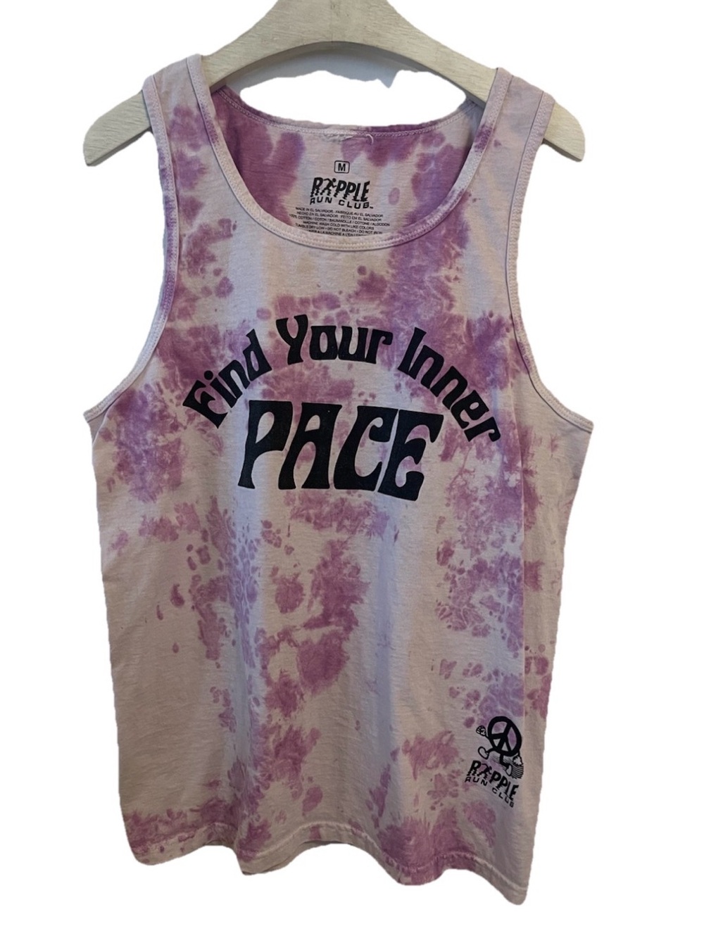 Urban Outfitters Tank Top Mens Medium Tie Dye Runner Find Your Inner Pace Purple
